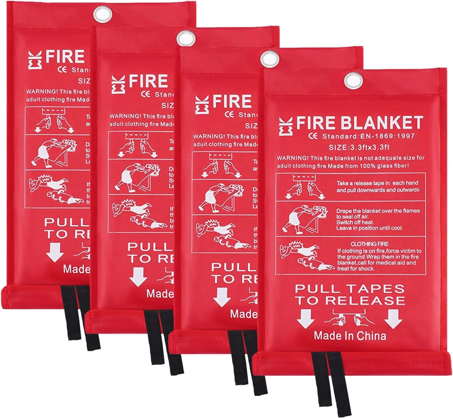 پتو نجات آتش نشانی برای خانه - بسته 4 عددی 1 متر در 1 متر، پوشش ایمنی مقاوم در برابر آتش، بازدارنده شعله، پتو ضد حریق فایبرگلاس برای آشپزخانه، خانه، مدرسه، شومینه، ماشین، اداره، انبار پتو نجات آتش نشانی برای خانه - بسته 4 عددی 1 متر در 1 متر، پوشش ایمنی مقاوم در برابر آتش، بازدارنده شعله، پتو ضد حریق فایبرگلاس برای آشپزخانه، خانه، مدرسه، شومینه، ماشین، اداره، انبار