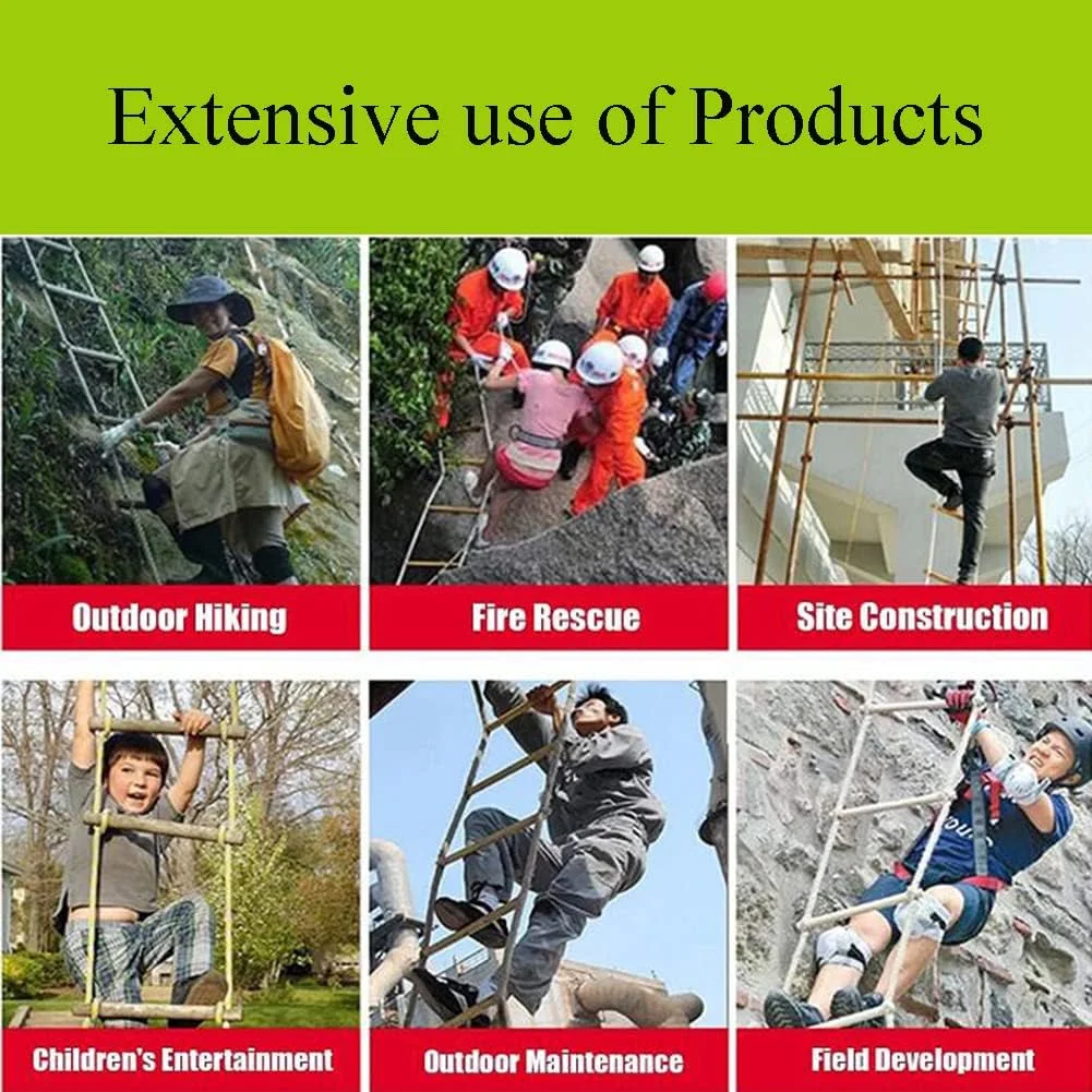 نردبان طنابی نجات اضطراری آتش نشانی نردبان طنابی فرار از آتش نردبان چوبی نایلونی نردبان صعود فرار از پنجره و بالکن / 20 متر / 65.6 فوت (6 متر / 20 فوت) نردبان طنابی نجات اضطراری آتش نشانی نردبان طنابی فرار از آتش نردبان چوبی نایلونی نردبان صعود فرار از پنجره و بالکن / 20 متر / 65.6 فوت (6 متر / 20 فوت)