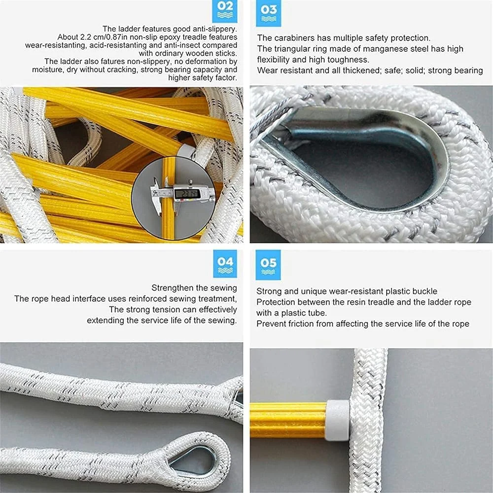 نردبان طنابی نجات آتش نشانی - نردبان طنابی بزرگسالان برای ایمنی در برابر آتش سوزی و نجات اضطراری - نردبان طنابی بادوام و آسان برای استفاده برای ایمنی خانه نردبان طنابی نجات آتش نشانی - نردبان طنابی بزرگسالان برای ایمنی در برابر آتش سوزی و نجات اضطراری - نردبان طنابی بادوام و آسان برای استفاده برای ایمنی خانه