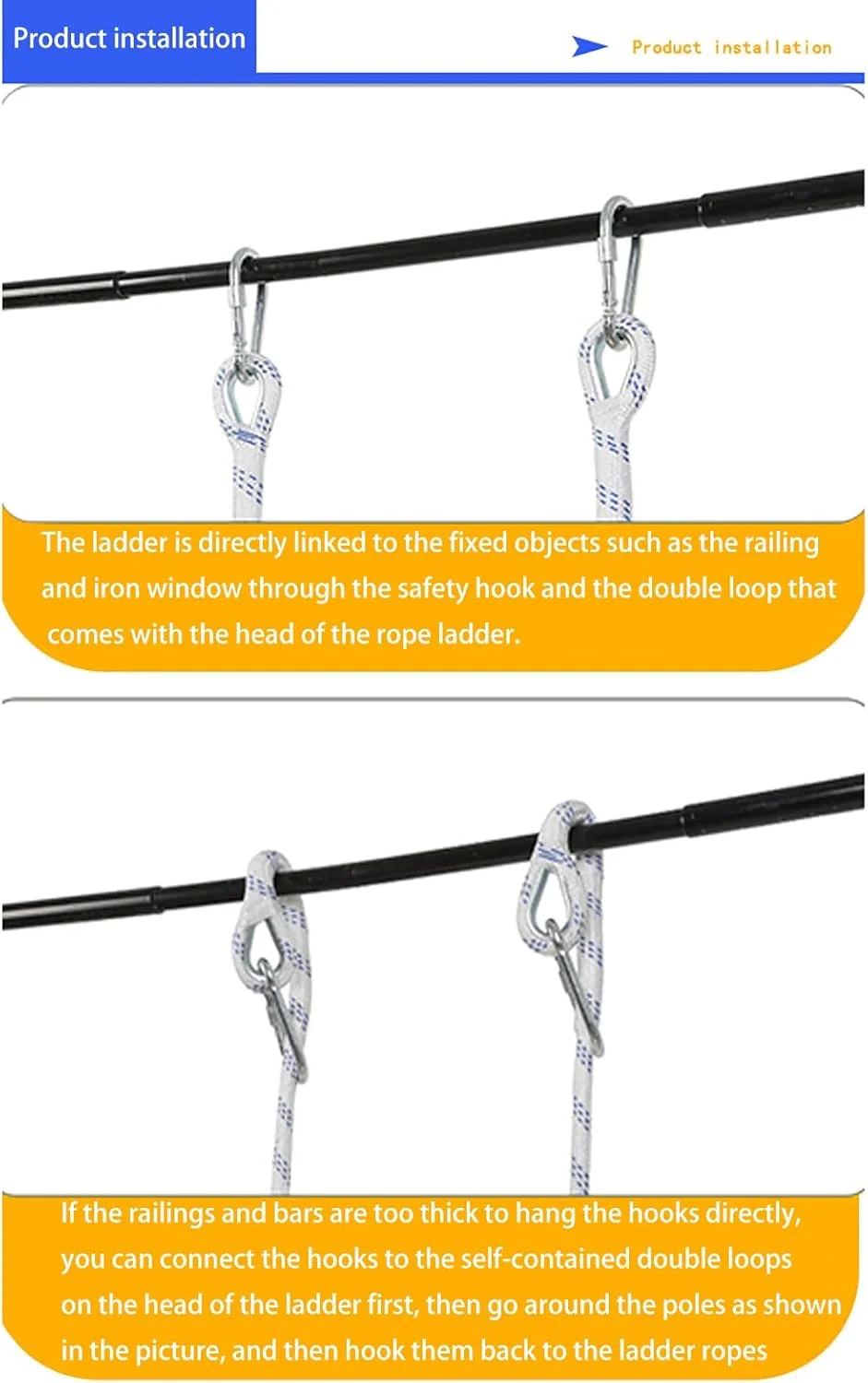 نردبان طنابی فرار اضطراری از آتش GKMAJKMB به طول 5 متر، مقاوم در برابر شعله، نردبان تخلیه ایمنی آتش نشانی اضطراری 2 طبقه با 2 قلاب، نصب سریع، محکم و قوی، قابل حمل و استفاده مجدد. نردبان طنابی فرار اضطراری از آتش GKMAJKMB به طول 5 متر، مقاوم در برابر شعله، نردبان تخلیه ایمنی آتش نشانی اضطراری 2 طبقه با 2 قلاب، نصب سریع، محکم و قوی، قابل حمل و استفاده مجدد.