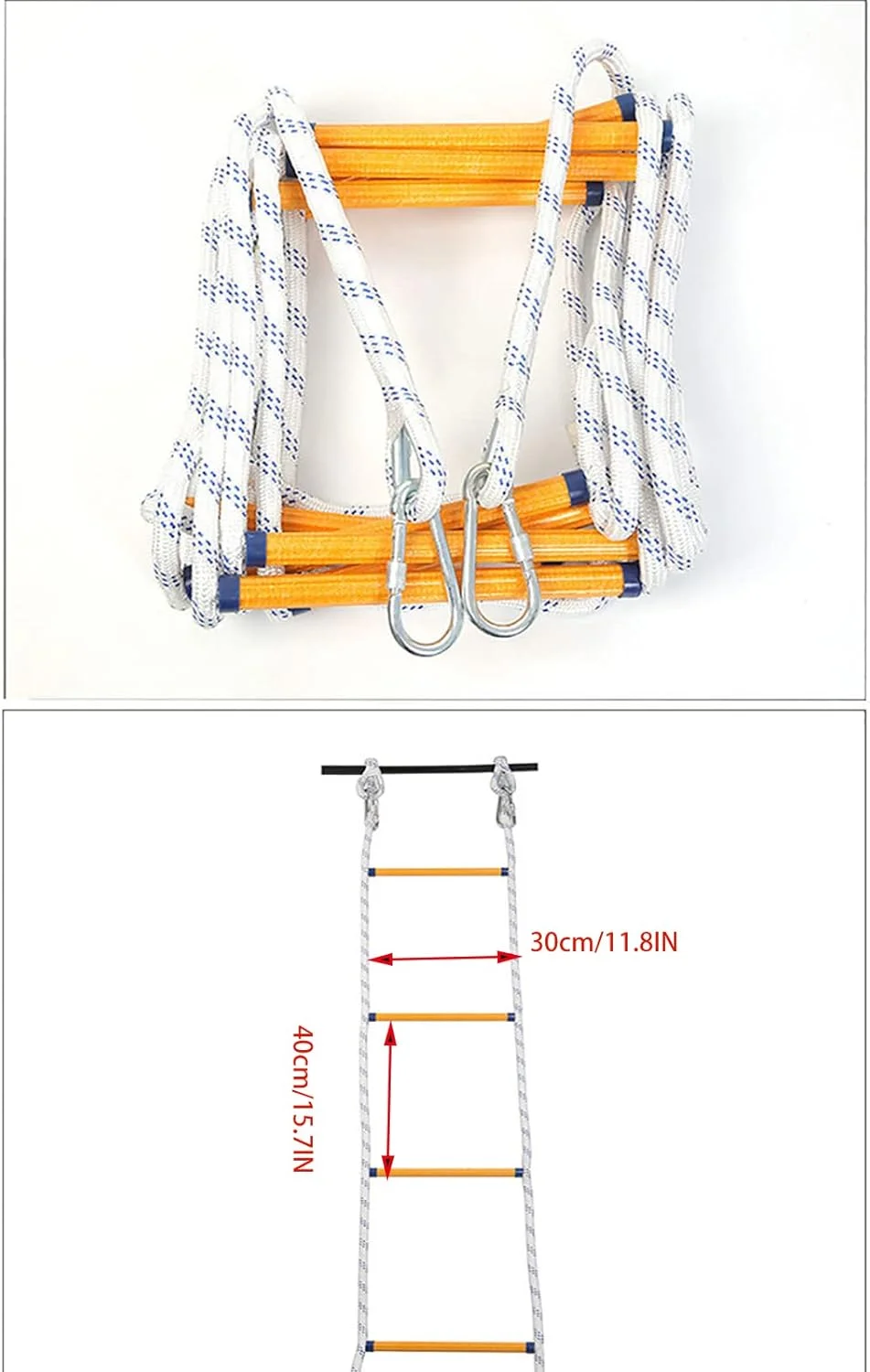 نردبان طنابی فرار اضطراری از آتش GKMAJKMB به طول 5 متر، مقاوم در برابر شعله، نردبان تخلیه ایمنی آتش نشانی اضطراری 2 طبقه با 2 قلاب، نصب سریع، محکم و قوی، قابل حمل و استفاده مجدد. نردبان طنابی فرار اضطراری از آتش GKMAJKMB به طول 5 متر، مقاوم در برابر شعله، نردبان تخلیه ایمنی آتش نشانی اضطراری 2 طبقه با 2 قلاب، نصب سریع، محکم و قوی، قابل حمل و استفاده مجدد.