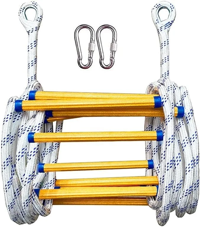 نردبان طنابی فرار از آتش - نردبان تخلیه اضطراری مقاوم در برابر آتش با قلاب کارابین برای کودکان و بزرگسالان، نردبان نجات آتش نشانی 2 تا 10 طبقه (رنگ: 3 متر) نردبان طنابی فرار از آتش - نردبان تخلیه اضطراری مقاوم در برابر آتش با قلاب کارابین برای کودکان و بزرگسالان، نردبان نجات آتش نشانی 2 تا 10 طبقه (رنگ: 3 متر)