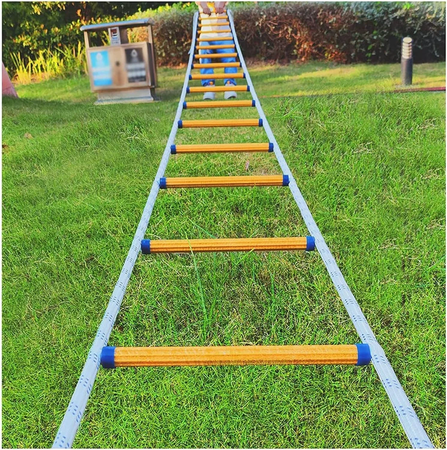 نردبان طنابی فرار از آتش، نردبان فرار از آتش، نردبان های ایمنی فرار از آتش طنابی با کارابین، نردبان های فرار نایلونی فشرده و قابل استفاده مجدد، استفاده سریع در آتش (اندازه: 8 متر)