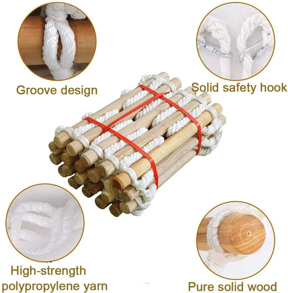 نردبان آتش نشانی اضطراری 10 متری، نردبان تخلیه ایمنی مقاوم در برابر آتش با قلاب کارابین برای کودکان و بزرگسالان، تحمل وزن تا 400 کیلوگرم