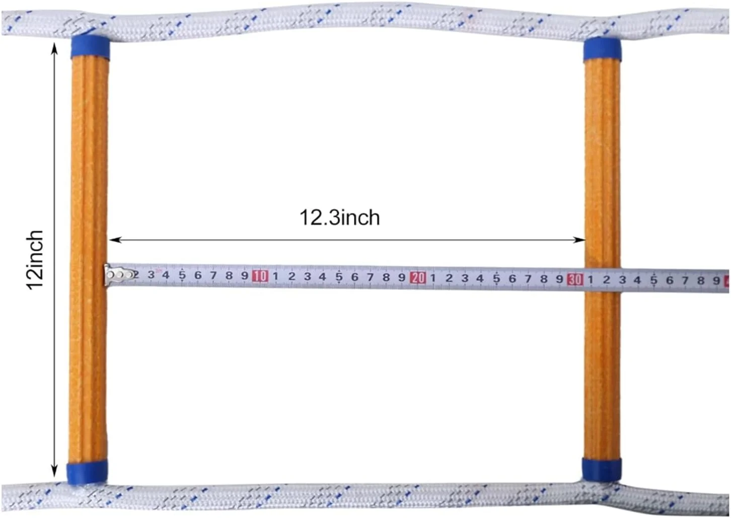 نردبان طنابی فرار از آتش برای پنجره ها و بالکن ها برای استفاده سریع در آتش سوزی، نردبان های ایمنی با کارابین، نردبان های فرار نایلونی فشرده و قابل استفاده مجدد (3 متر)