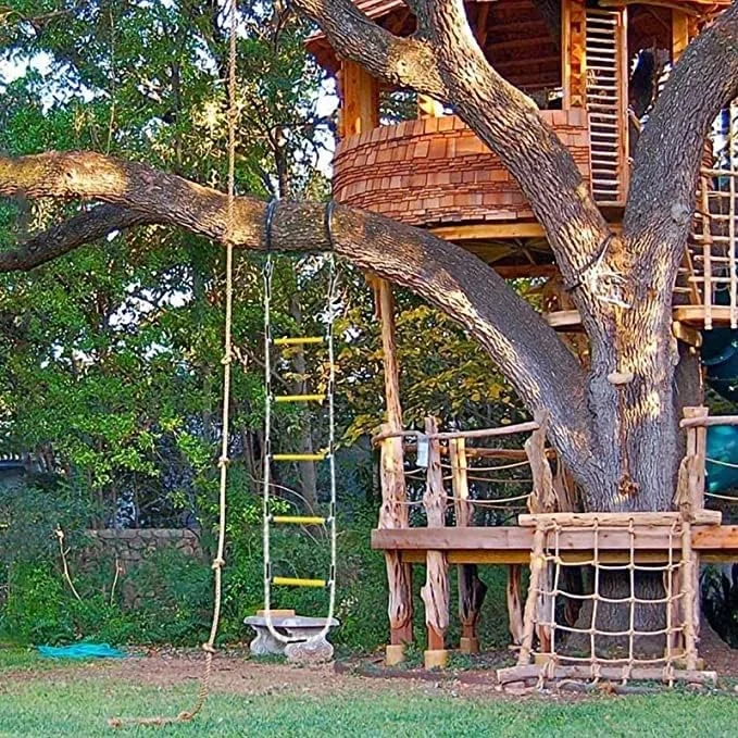 نردبان طنابی فرار از آتش - نردبان تخلیه اضطراری مقاوم در برابر آتش با قلاب کارابین برای کودکان و بزرگسالان، نردبان نجات آتش نشانی 2 تا 10 طبقه (رنگ: 3 متر)