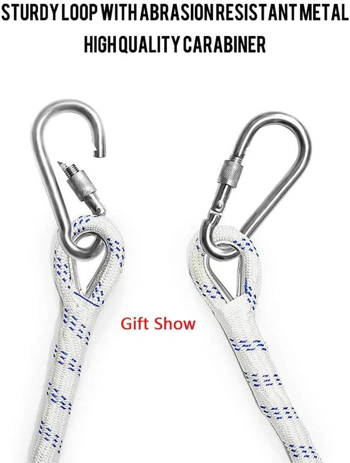 نردبان فرار از آتش GZDtdsd دو طبقه، نردبان فرار، نردبان تخلیه ایمنی مقاوم در برابر آتش با قلاب و حلقه، پنجره ها و بالکن ها برای کودکان و بزرگسالان (4.8 متر)