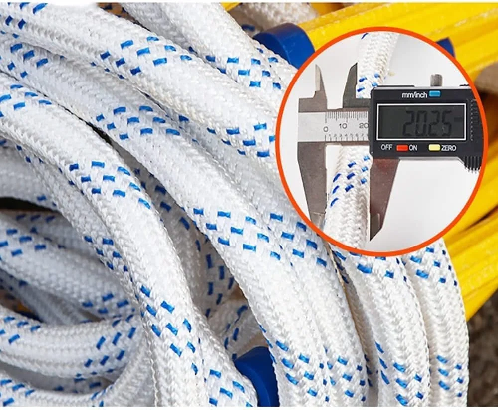 نردبان طنابی فرار از آتش، نردبان فرار از آتش، نردبان های ایمنی فرار از آتش طنابی با کارابین، نردبان های فرار نایلونی فشرده و قابل استفاده مجدد، استفاده سریع در آتش (اندازه: 8 متر)