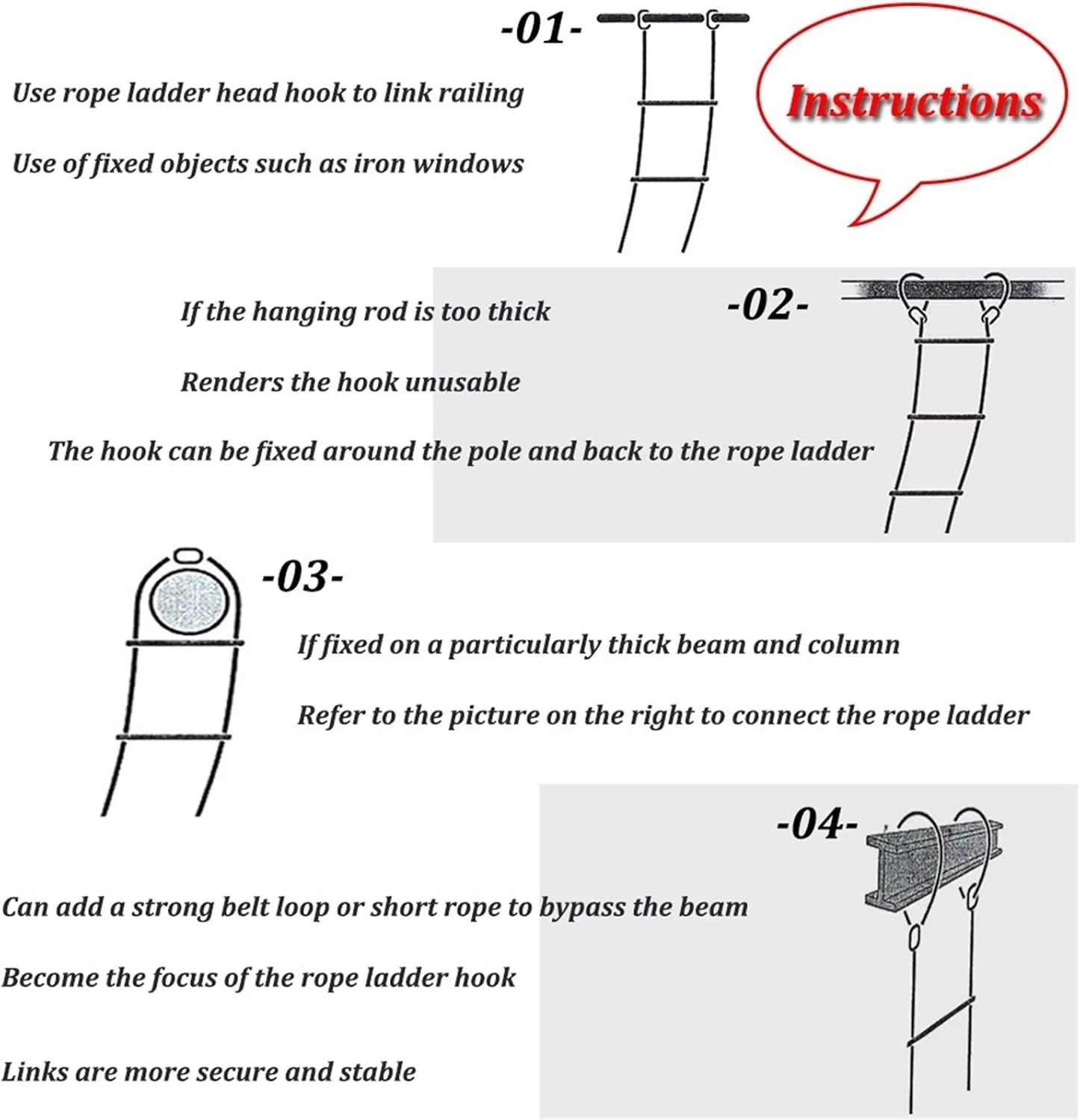 نردبان فرار از آتش WJFZDLUCK، نردبان اضطراری فرار از آتش، با قلاب، نردبان طنابی مقاوم در برابر آتش، نردبان تخلیه ایمنی آتش نشانی، استفاده آسان/زرد/10 متر