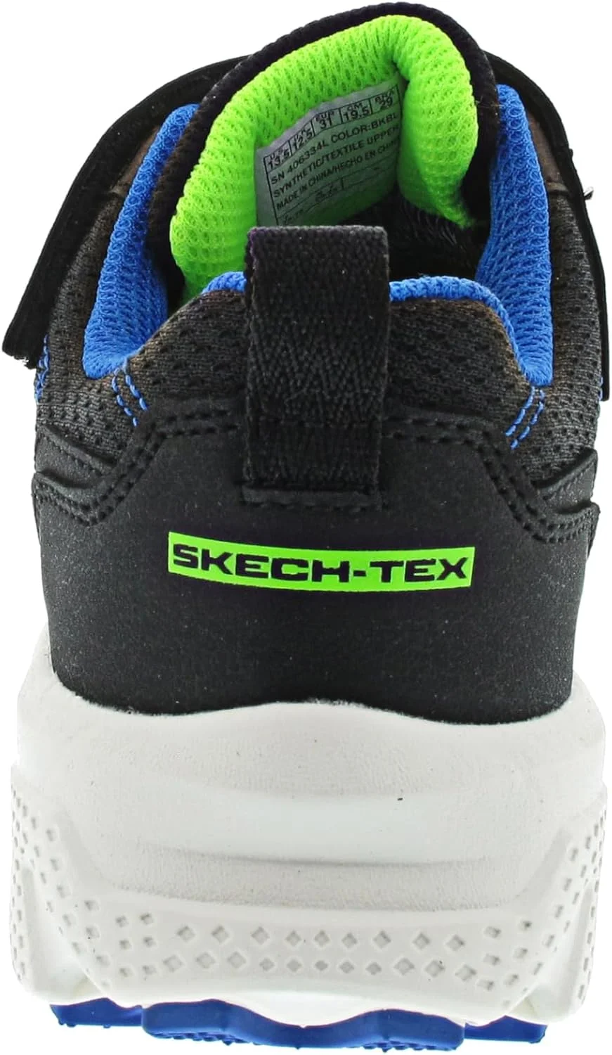 کفش ورزشی پسرانه اسکیچرز مدل Elite Sport Tread، مشکی آبی، سایز 13.5