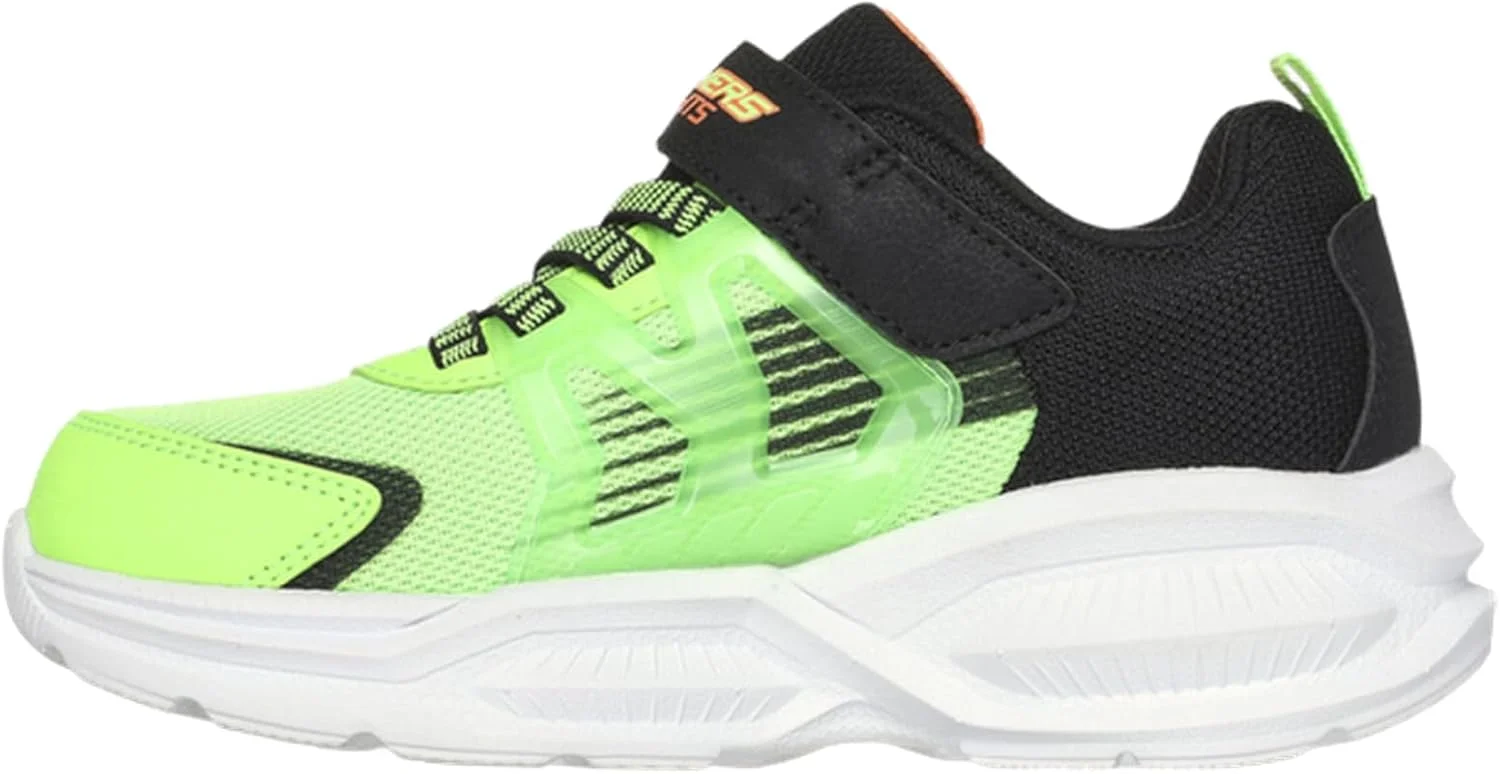 کفش کتانی پسرانه اسکیچرز مدل 400090L-Ylbk - کفش ورزشی چراغ دار با جزئیات لوگو و بستن چسبی - Prismatrons - پسرانه