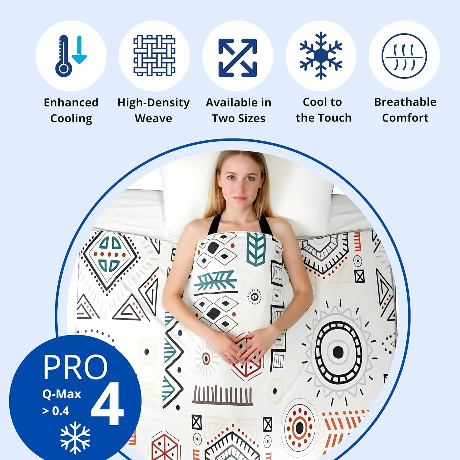 پتوی خنک کننده طرح قبیله ای زینلو دیزاین - لحاف خنک کننده هندسی قومی ضد گرما Q-Max >0.4 مناسب تابستان به سبک بوهو (150 x 200 سانتی متر) پتوی خنک کننده طرح قبیله ای زینلو دیزاین - لحاف خنک کننده هندسی قومی ضد گرما Q-Max >0.4 مناسب تابستان به سبک بوهو (150 x 200 سانتی متر)