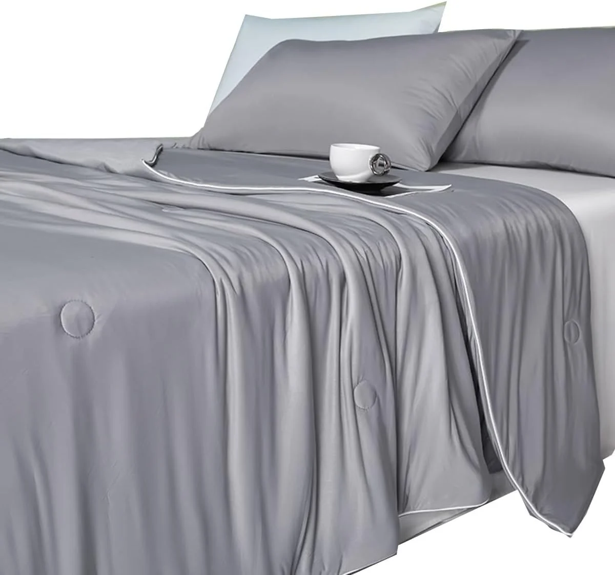 پتوی خنک کننده ZERIFAM برای افراد گرمایی - پتوی تابستانی، لحاف تهویه مطبوع تابستانی 200 * 230 سانتی متر، مناسب برای مبل، اتاق خواب، تخت، کمپینگ، پتوی خنک کننده یخی. (خاکستری) پتوی خنک کننده ZERIFAM برای افراد گرمایی - پتوی تابستانی، لحاف تهویه مطبوع تابستانی 200 * 230 سانتی متر، مناسب برای مبل، اتاق خواب، تخت، کمپینگ، پتوی خنک کننده یخی. (خاکستری)