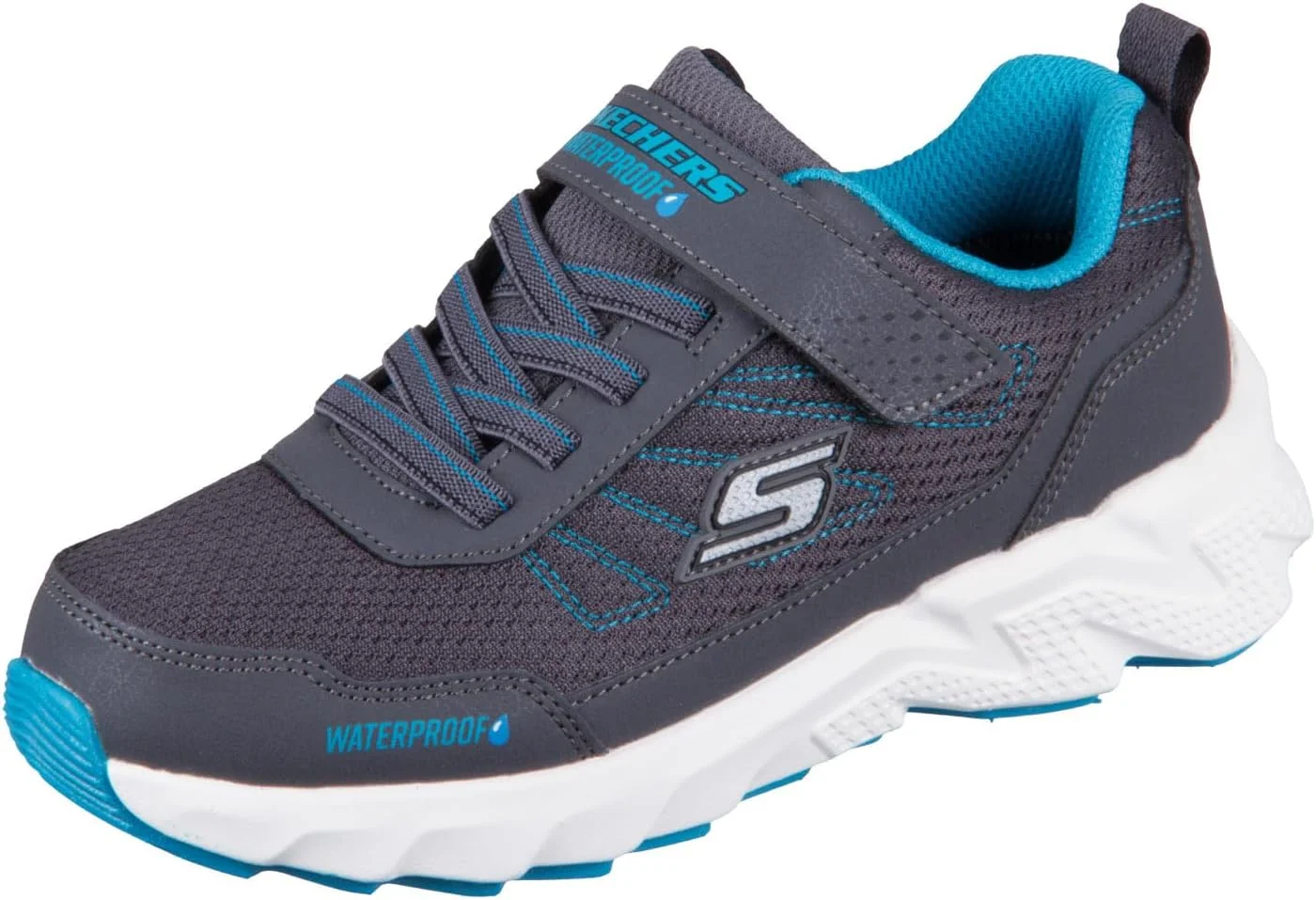 کفش ورزشی پسرانه اسکیچرز مدل Elite Sport Tread، طوسی آبی، سایز 13