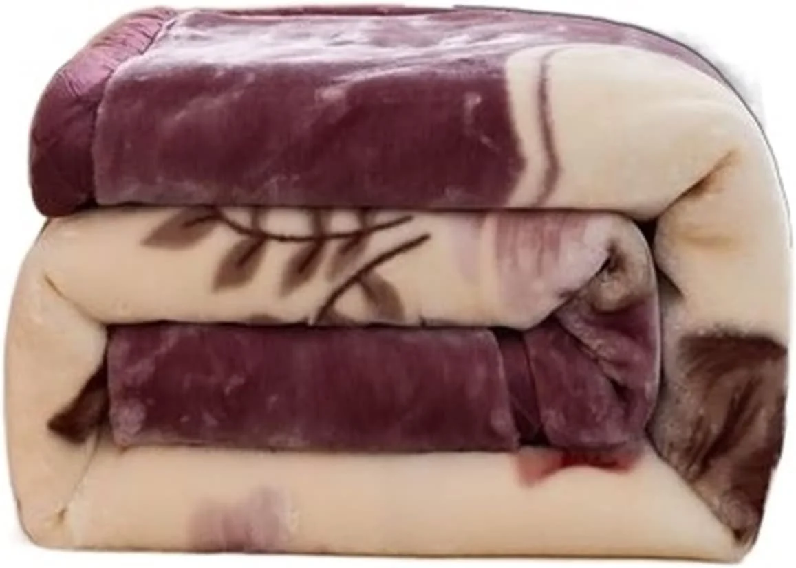 پتوی دونفره YYVVBBF، نرم و لطیف، مناسب تختخواب، روتختی پشمی گرم و ضخیم برای زمستان