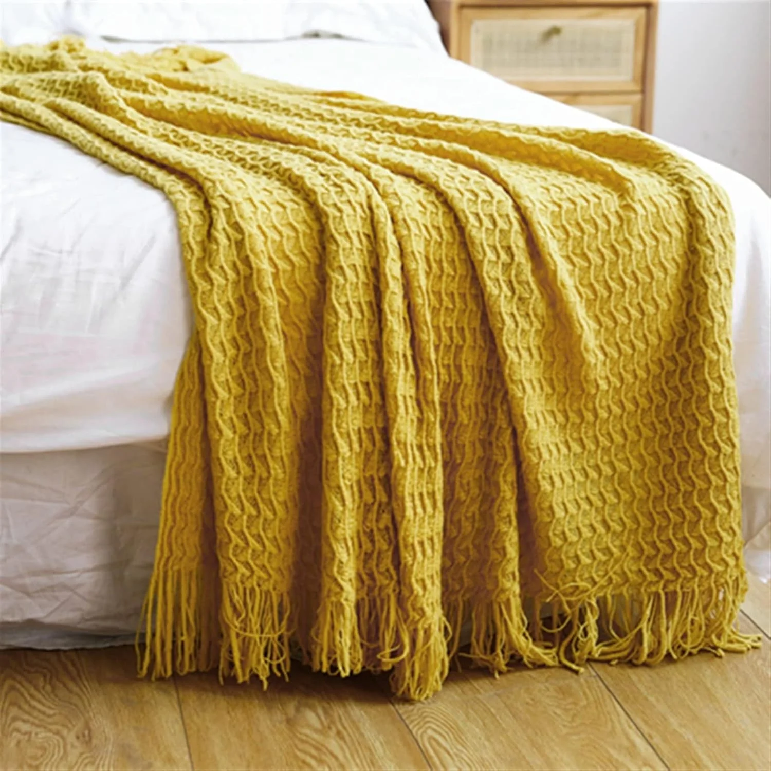 پتوی کویین YYVVBBF برای تخت، پتوی بافتنی طرح نوردیک اروپایی، پتوی ملافه ای روی تخت، مبل، پتوهای مسافرتی چهارخانه برای تماشای تلویزیون، پتوهای نرم حوله ای بافتنی (Hortel,127x152cm)