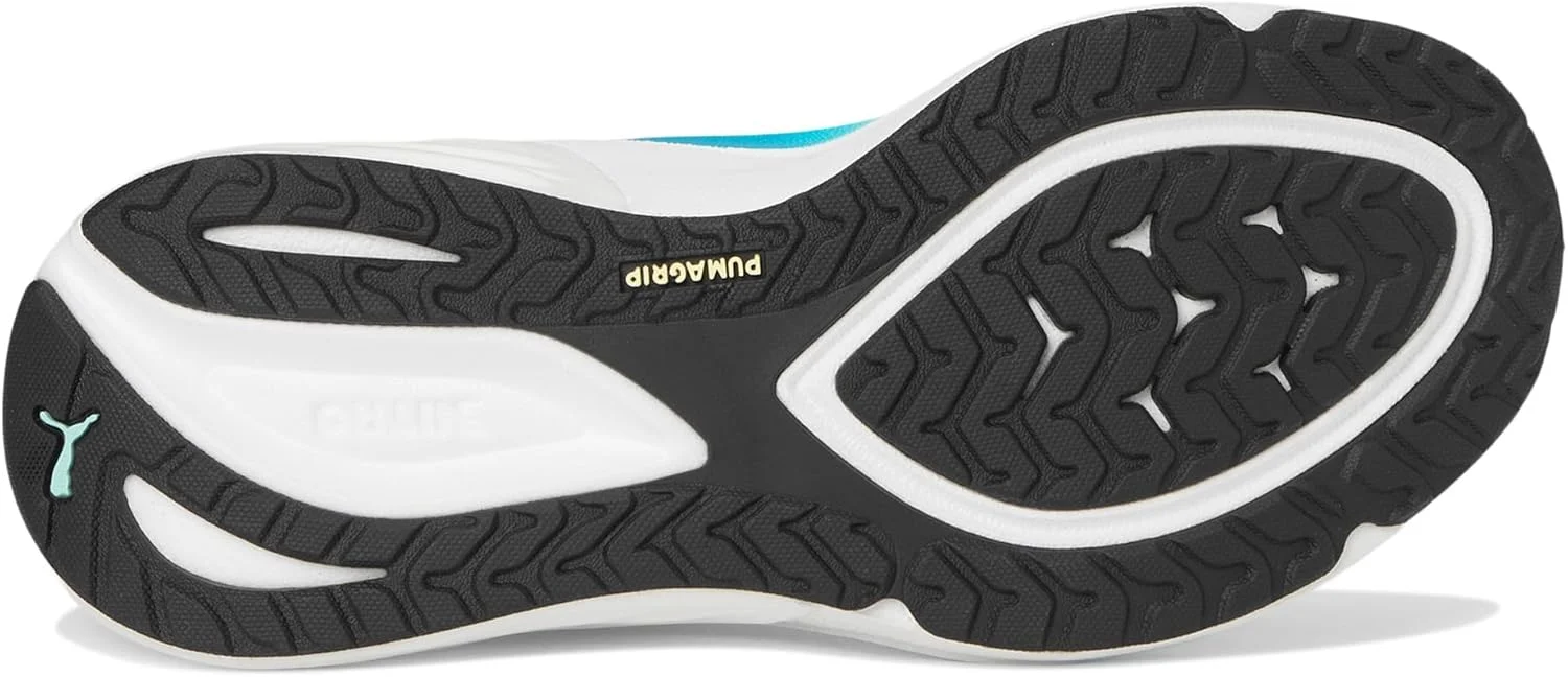 کفش ورزشی پوما الکترایفای نیترو (بچه های بزرگ) مدل یونیسکس، سفید/نعنایی/آبی سرعتی، سایز 5.5 بچه های بزرگ