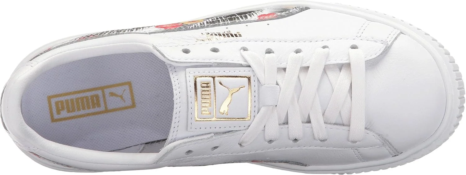 کفش بسکتبال پلتفرم آلوها پوما بچگانه (سایز بزرگ) پسرانه، آبی/آبی واقعی/سفید پوما/قرمز انفجاری/طلایی تیم پوما سایز 7 بزرگسال