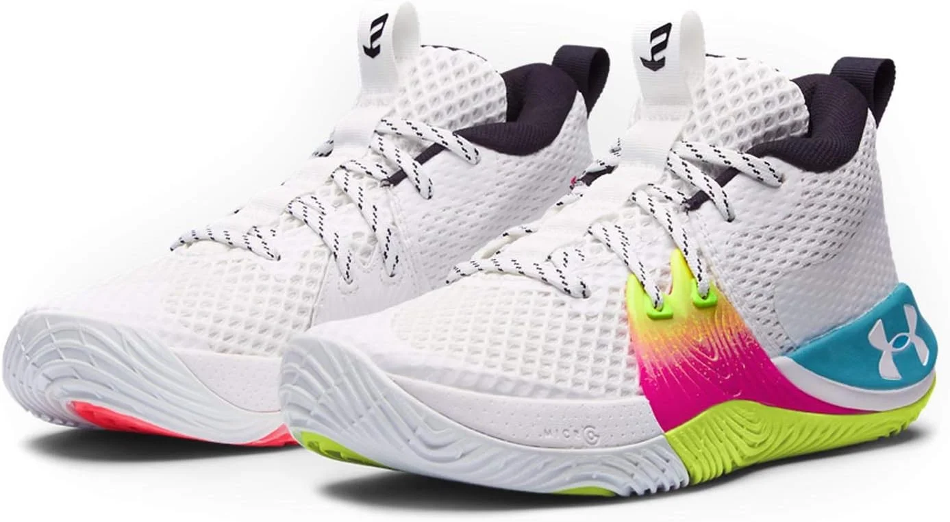 کفش بسکتبال آندر آرمور مدل Embiid One مناسب کودکان (GS) (سفید/صورتی، سایز 6)