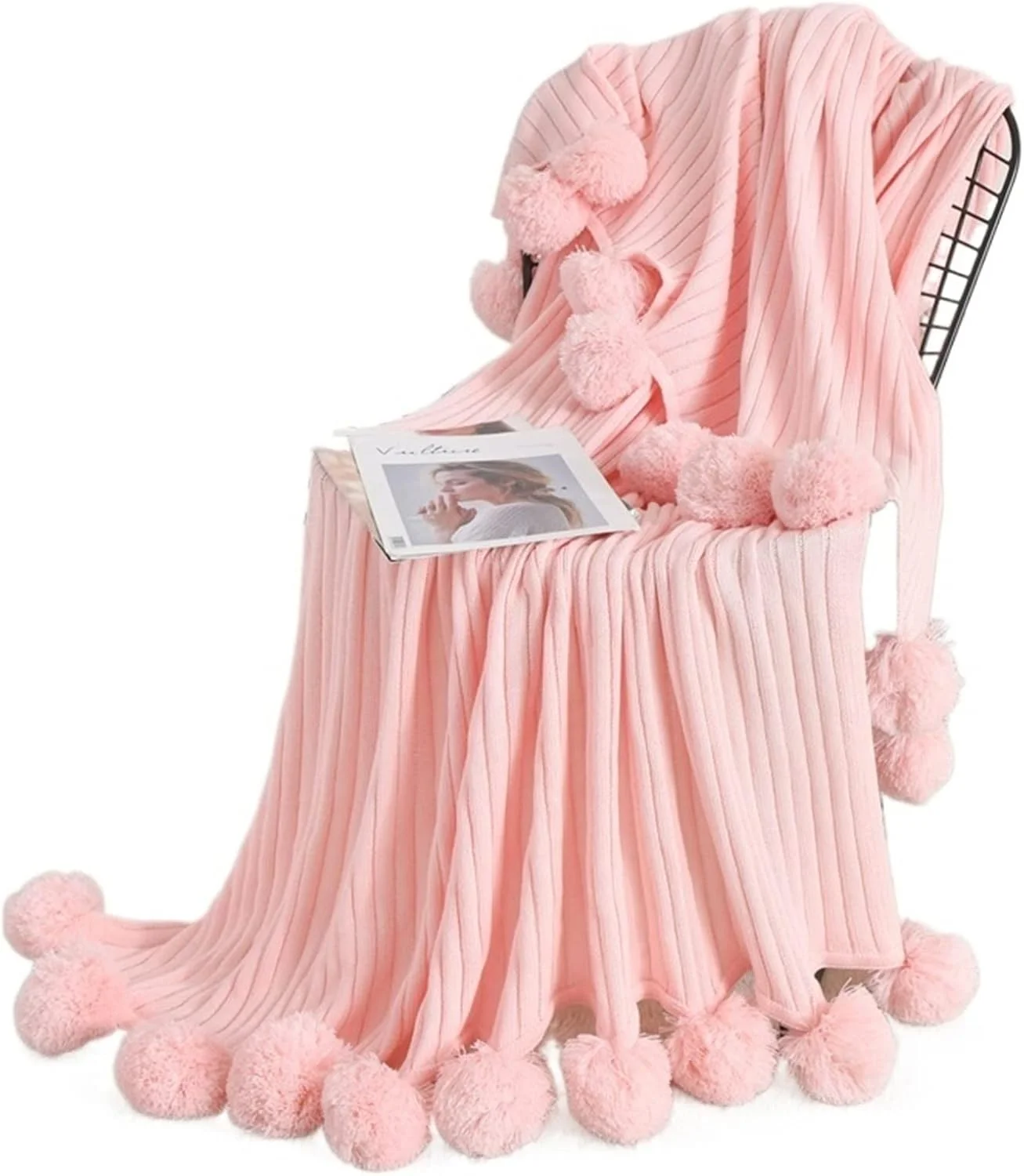 پتوی کوئین YYVVBBF برای تخت، پتوی بافتنی با توپ، روتختی ضخیم شنیل برای دکور تخت مبل، پتوهای پرتابی خانگی