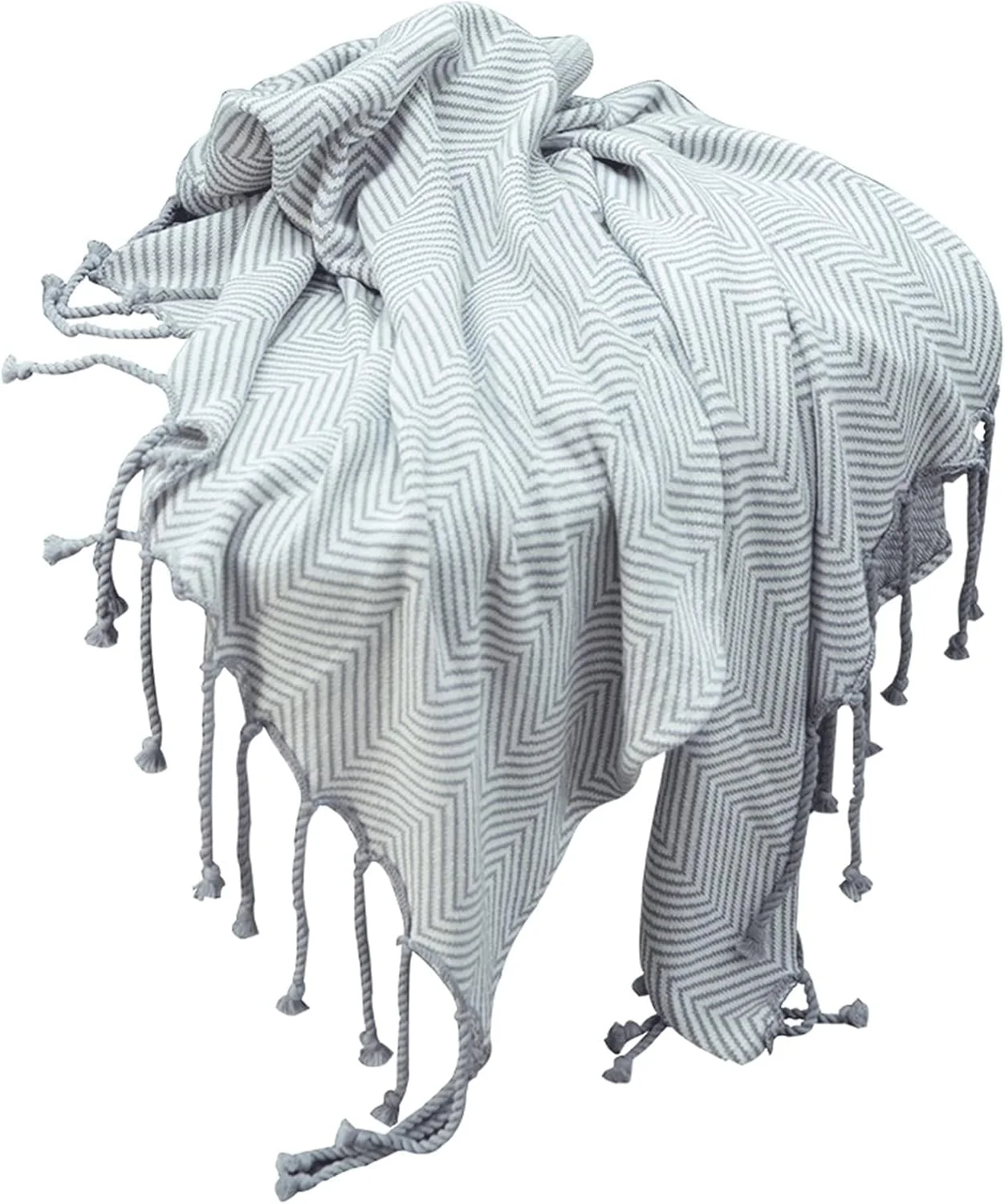 پتوی ملکه YYVVBBF برای تخت، پتوی تهویه هوا، پتوی بافتنی، پتوی نخی، پتوی مبل اداری، پتوی چرت نیمروزی، شال اوقات فراغت (سفید و خاکستری)