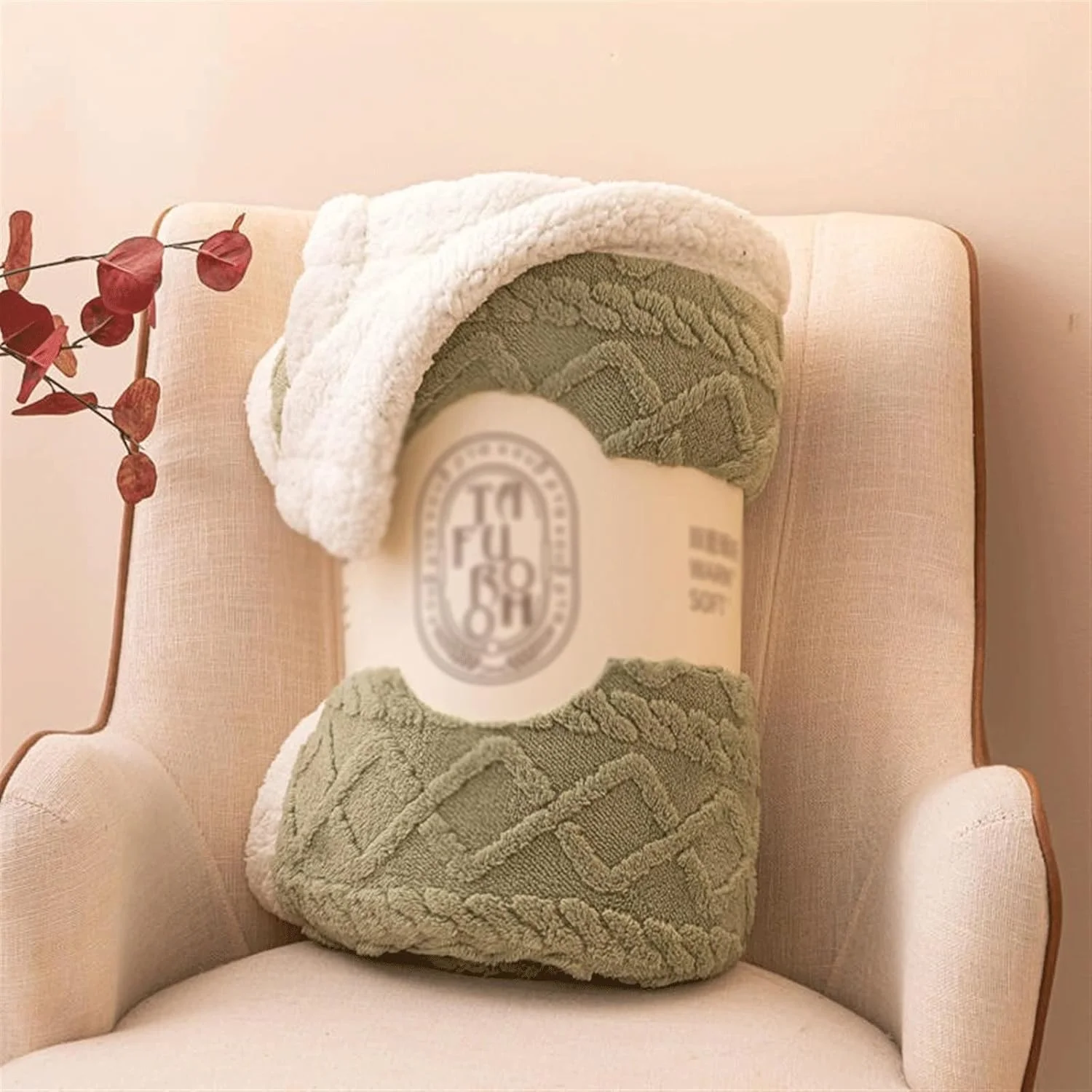 پتوی کوئین YYVVBBF برای تخت خواب، پتوی ضخیم و گرم زمستانی با طرح الگو، پتوی مصنوعی دولایه پشمی نرم، رو تختی (آبی تیره، 100x150 سانتی متر)