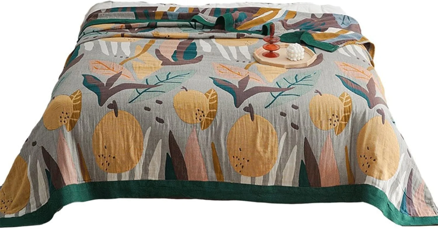 پتوی کویین YYVVBBF برای تخت، پتوی پنبه‌ای حوله‌ای، لحاف دو نفره و یک نفره، رو تختی، روکش مبل، پتو مسافرتی خنک تابستانی (150x200 سانتی‌متر)