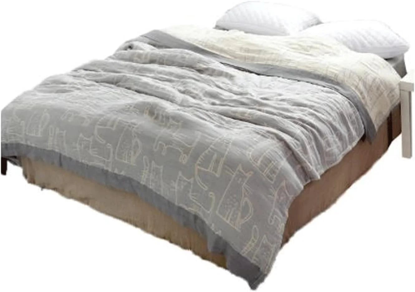 پتوی ملکه YYVVBBF برای تخت خواب، پتوی پنبه ای موسلین، پتوی تابستانی برای تخت خواب، روکش حوله ای مبل، کارتونی نرم، مسافرتی بزرگ، پتوی نخی تنفسی (150x200 سانتی متر)