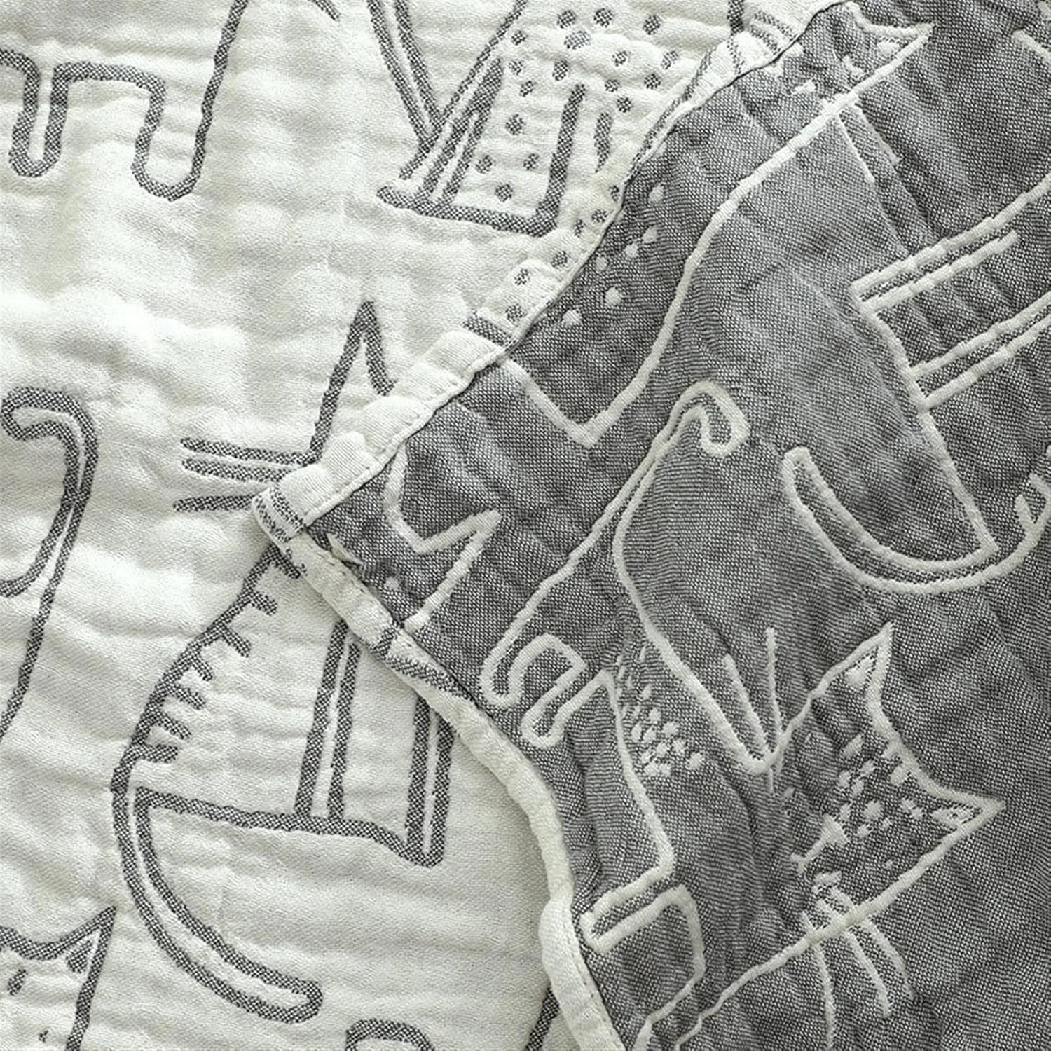 پتوی ملکه YYVVBBF برای تخت خواب، پتوی پنبه ای موسلین، پتوی تابستانی برای تخت خواب، روکش حوله ای مبل، کارتونی نرم، مسافرتی بزرگ، پتوی نخی تنفسی (150x200 سانتی متر)