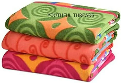 یوتفول تردز پتو پلار فلیس تک نفره طرح دار چند منظوره مناسب تمام فصول - 90 در 60 اینچ (3 عدد)