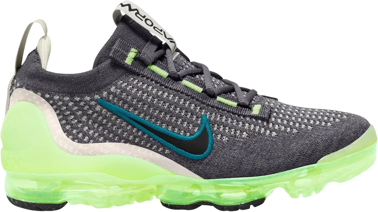 کفش ورزشی پسرانه Nike Air Vapormax 2021 FK (بچه های بزرگ)، خاکستری تیره/مشکی-ولت، سایز 4 M US