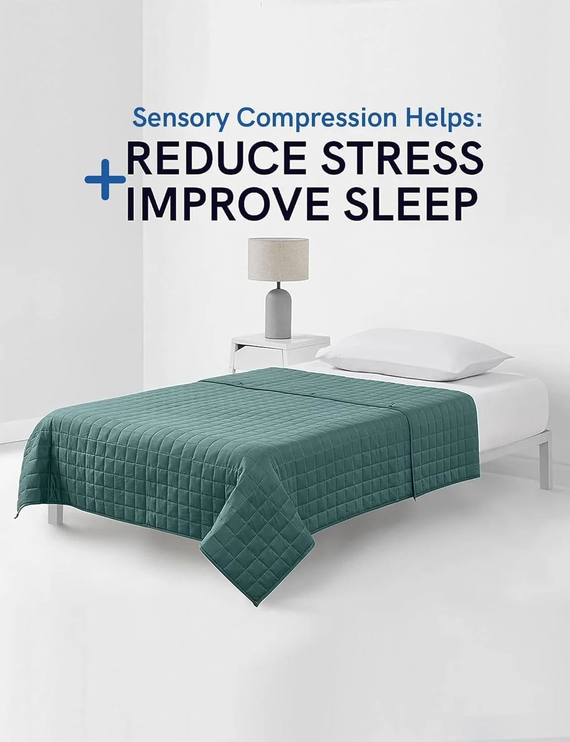 پتوی سنگین خنک کننده YnM برای بزرگسالان، پتوی سنگین 7 کیلوگرمی برای یک نفر با وزن 63 کیلوگرم، ایده آل برای افراد گرمایی یا آب و هوای گرم با الیاف ابریشمی/مهره های شیشه ای (150x200 سانتی متر، تخت کوئین، علف دریایی)