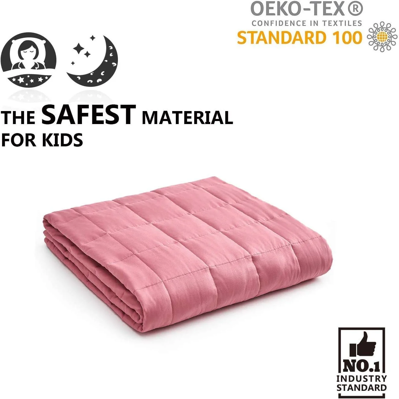 پتوی سنگین YnM - جنس پنبه 100% دارای گواهینامه Oeko-Tex با مهره های شیشه ای ممتاز (زردآلوی بافته شده، 36''x48'' 5 پوند)، مناسب برای استفاده یک نفر (~40 پوند) روی تخت یک نفره