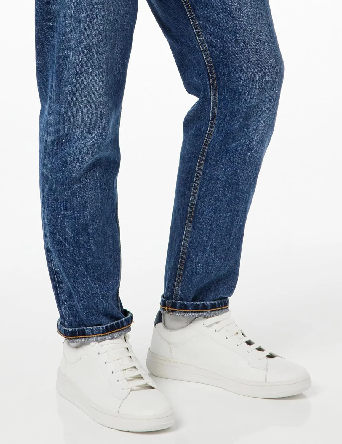 کفش مردانه گئاکس مدل U Magnete G با رویه کوتاه و بند دار از جنس مصنوعی (سفید سرمه ای، سایز 7)