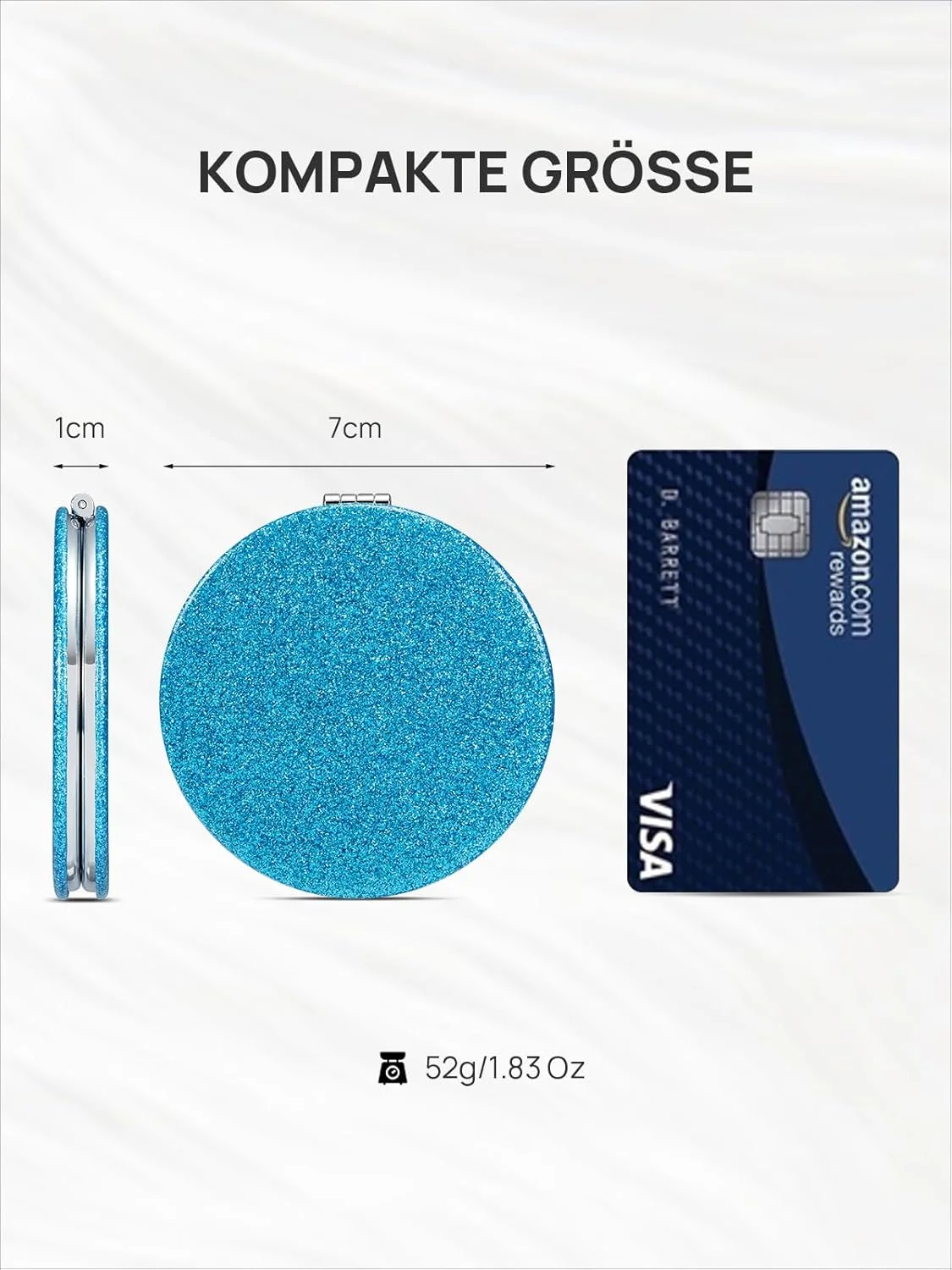 آینه جیبی OMIRO، چرم PU کلاسیک با بزرگنمایی 1X/10X، فوق العاده قابل حمل برای کیف دستی و مسافرت (آبی) آینه جیبی OMIRO، چرم PU کلاسیک با بزرگنمایی 1X/10X، فوق العاده قابل حمل برای کیف دستی و مسافرت (آبی)