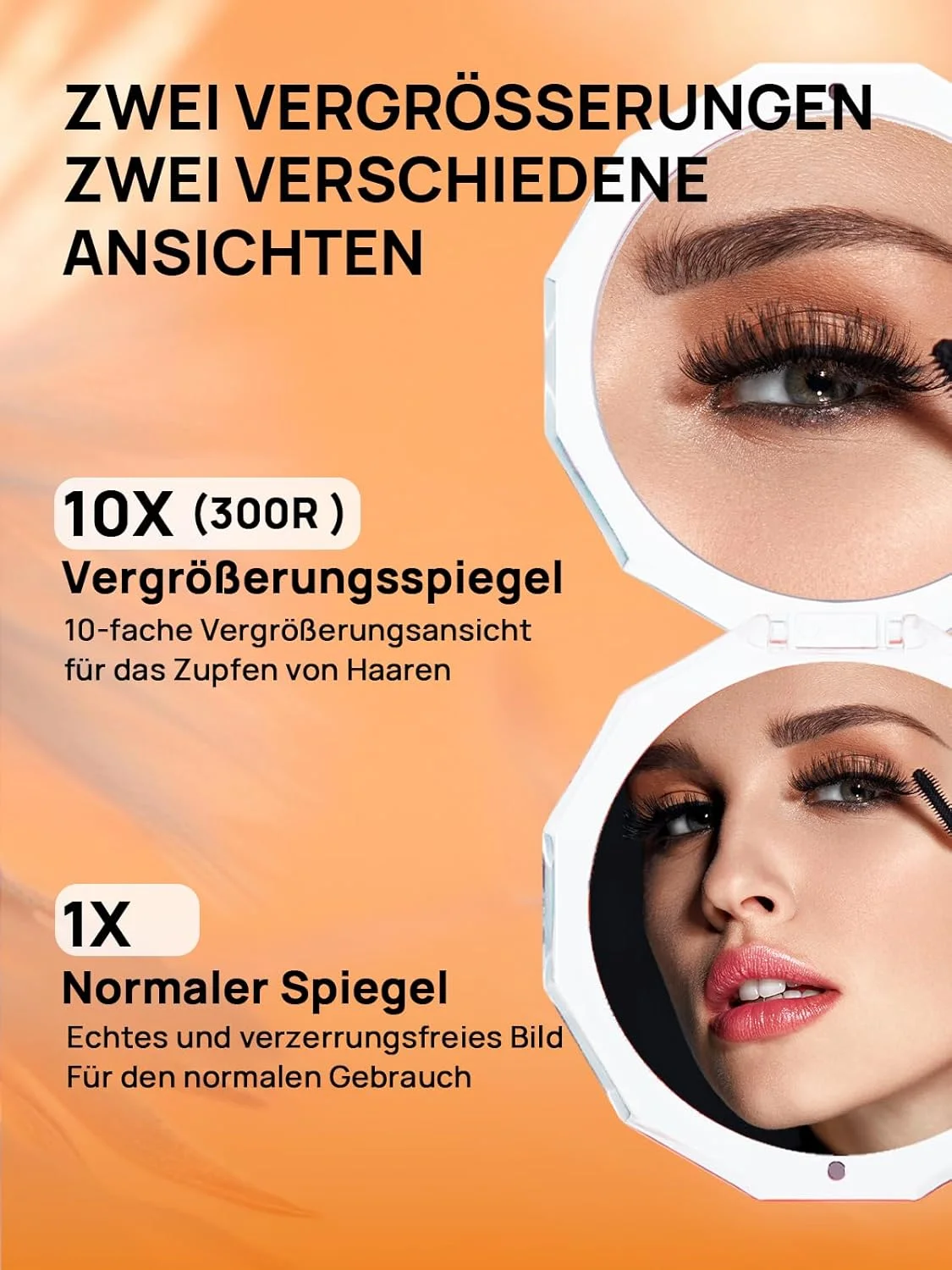 آینه جیبی OMIRO با بزرگنمایی 10 برابر، آینه آرایشی قابل حمل برای کیف دستی (رنگ سال 2024 - هلویی ملایم) آینه جیبی OMIRO با بزرگنمایی 10 برابر، آینه آرایشی قابل حمل برای کیف دستی (رنگ سال 2024 - هلویی ملایم)