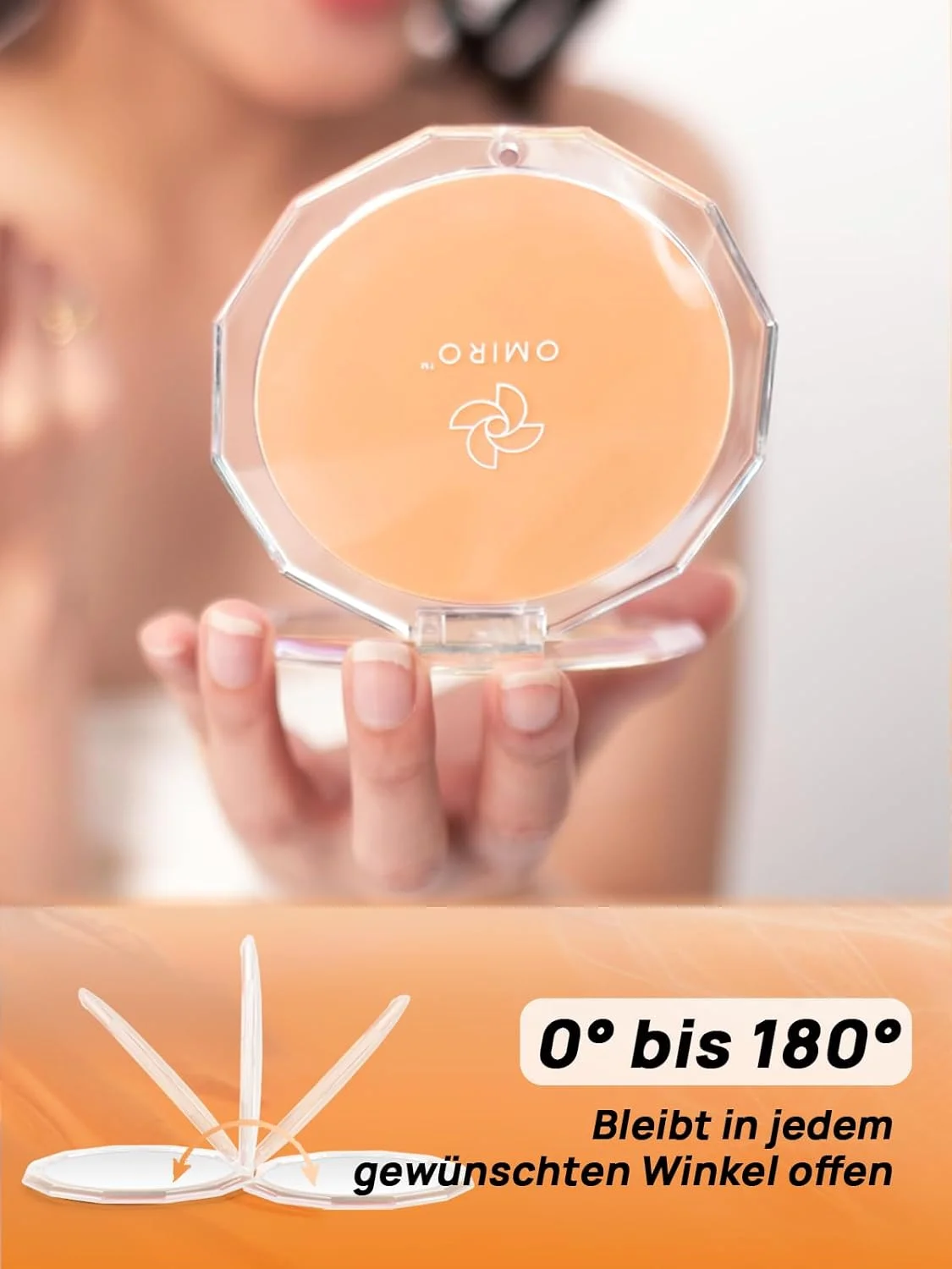 آینه جیبی OMIRO با بزرگنمایی 10 برابر، آینه آرایشی قابل حمل برای کیف دستی (رنگ سال 2024 - هلویی ملایم) آینه جیبی OMIRO با بزرگنمایی 10 برابر، آینه آرایشی قابل حمل برای کیف دستی (رنگ سال 2024 - هلویی ملایم)