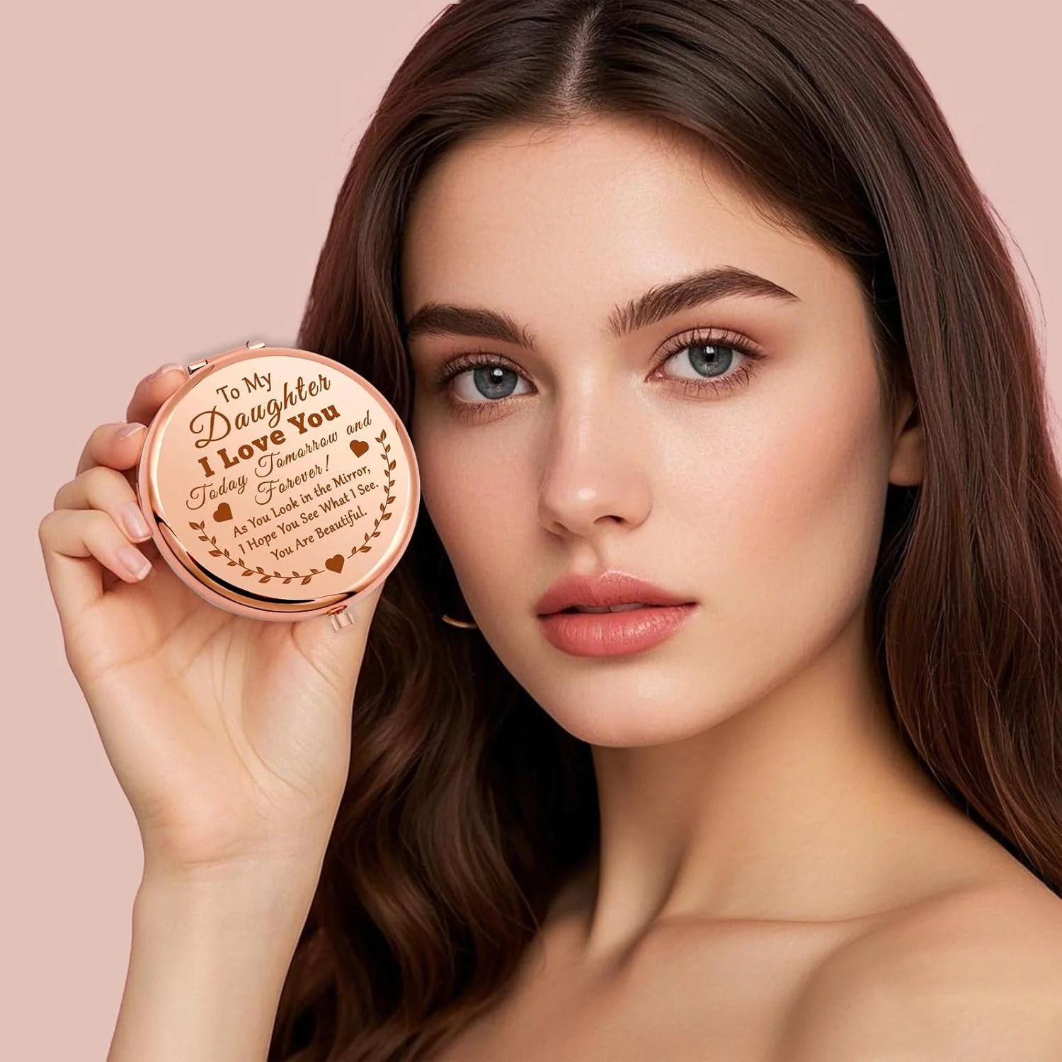 آینه جیبی کوچک قابل حمل نوجونوج، آینه کوچک برای آرایش، آینه تاشو با بزرگنمایی 1x/2x، آینه آرایشی برای استفاده روزمره، کار و مسافرت