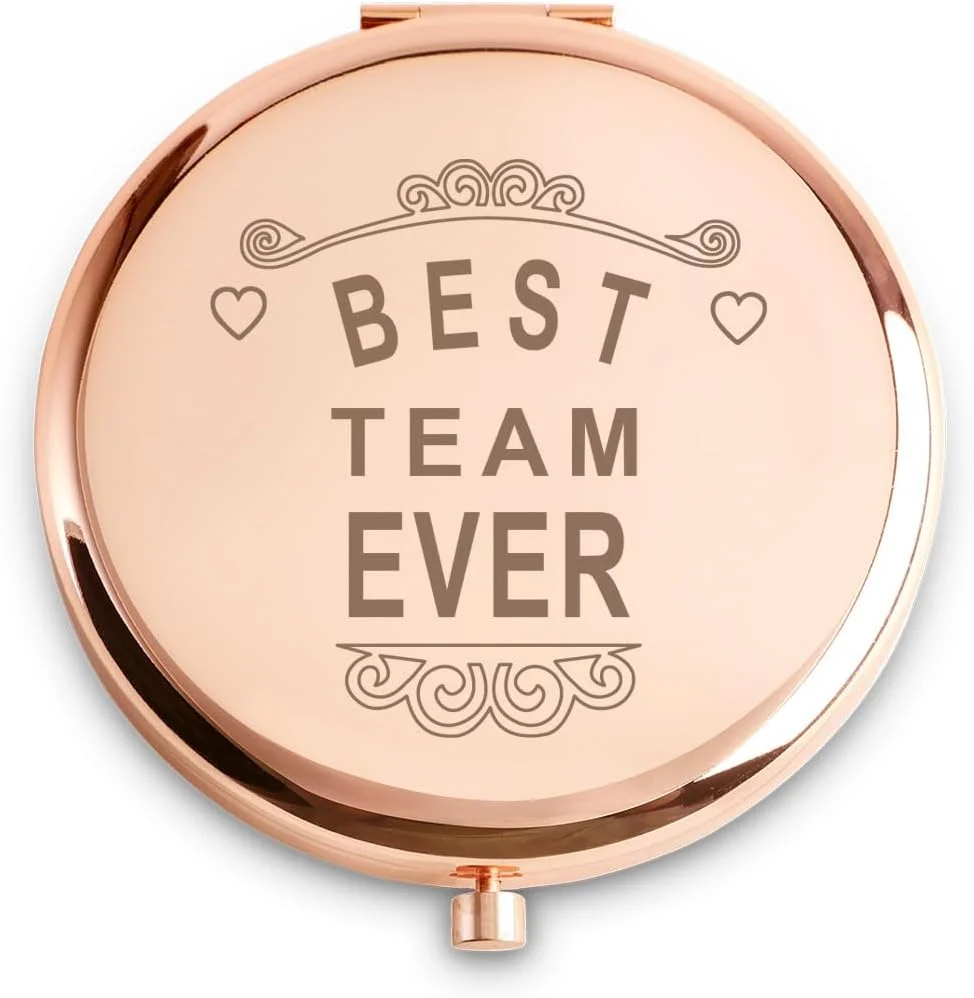 هدایای تیمی شخصی سازی شده برای کارمندان، هدایای قدردانی برای کارمندان، هدایای تولد روز مادر برای همکار، رئیس، بانوان - آینه جیبی حکاکی شده