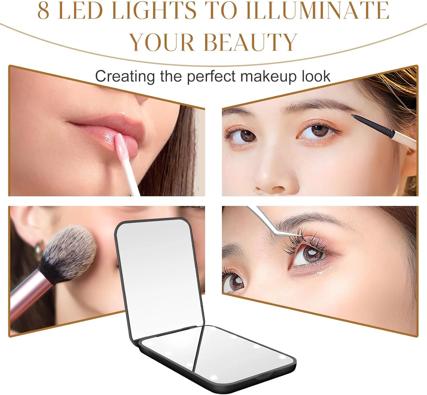 آینه جیبی PINKE، آینه آرایشی مسافرتی جمع و جور LED با بزرگنمایی 1X/3X و نور، آینه کوچک برای کیف پول، مسافرت و هدیه، دو طرفه، قابل حمل، آینه کوچک روشن برای هدیه روز ولنتاین آینه جیبی PINKE، آینه آرایشی مسافرتی جمع و جور LED با بزرگنمایی 1X/3X و نور، آینه کوچک برای کیف پول، مسافرت و هدیه، دو طرفه، قابل حمل، آینه کوچک روشن برای هدیه روز ولنتاین