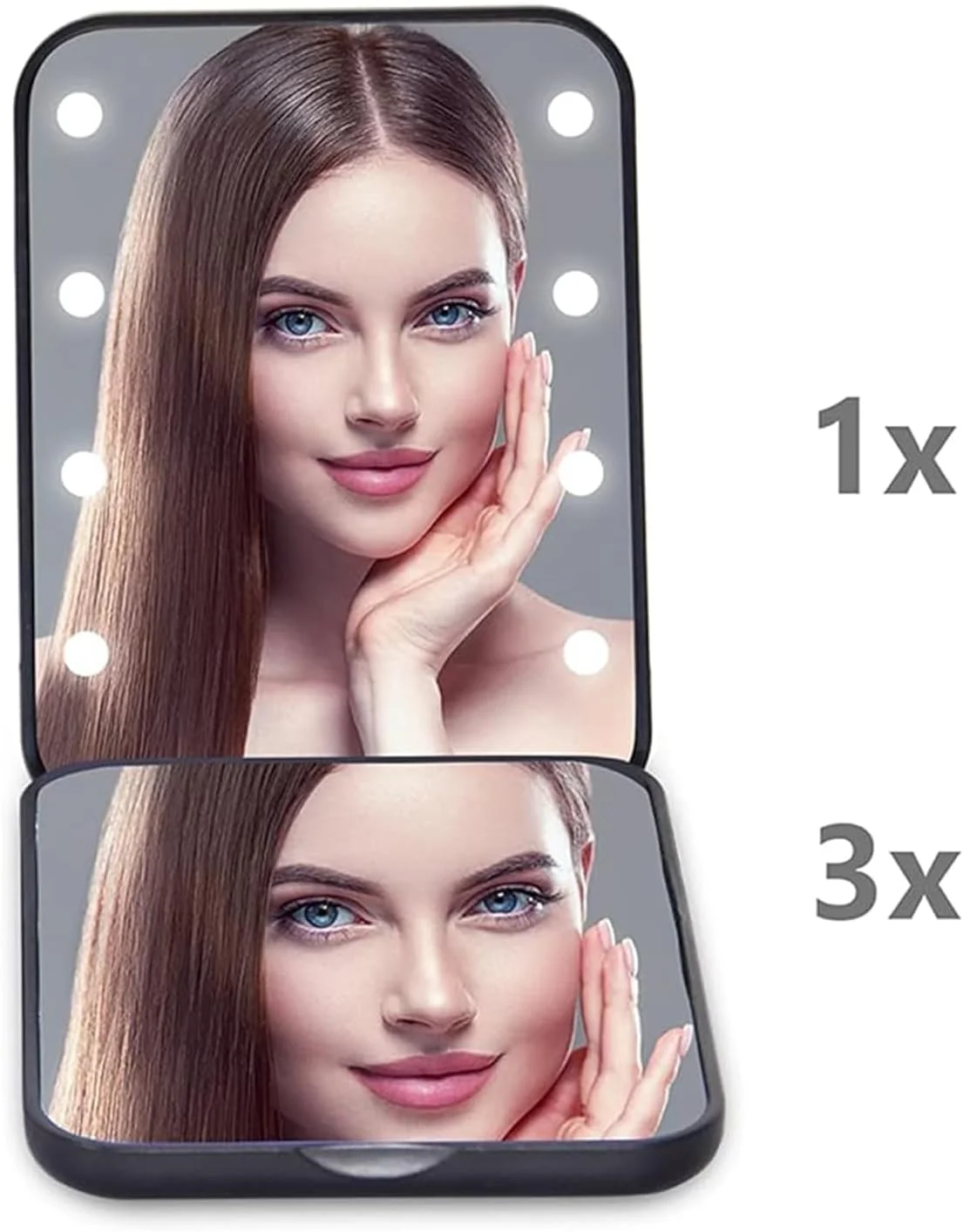 آینه جیبی PINKE، آینه آرایشی مسافرتی جمع و جور LED با بزرگنمایی 1X/3X و نور، آینه کوچک برای کیف پول، مسافرت و هدیه، دو طرفه، قابل حمل، آینه کوچک روشن برای هدیه روز ولنتاین آینه جیبی PINKE، آینه آرایشی مسافرتی جمع و جور LED با بزرگنمایی 1X/3X و نور، آینه کوچک برای کیف پول، مسافرت و هدیه، دو طرفه، قابل حمل، آینه کوچک روشن برای هدیه روز ولنتاین