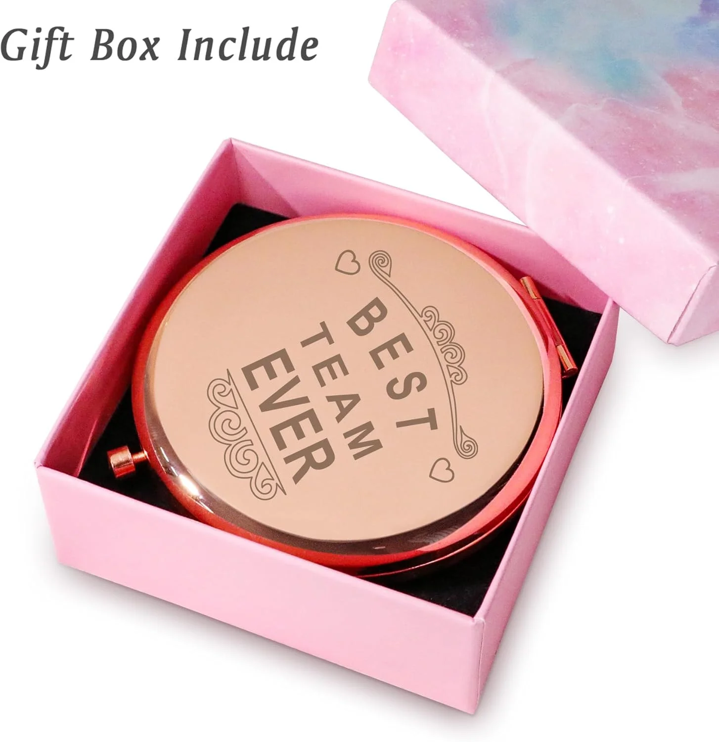 هدایای تیمی شخصی سازی شده برای کارمندان، هدایای قدردانی برای کارمندان، هدایای تولد روز مادر برای همکار، رئیس، بانوان - آینه جیبی حکاکی شده