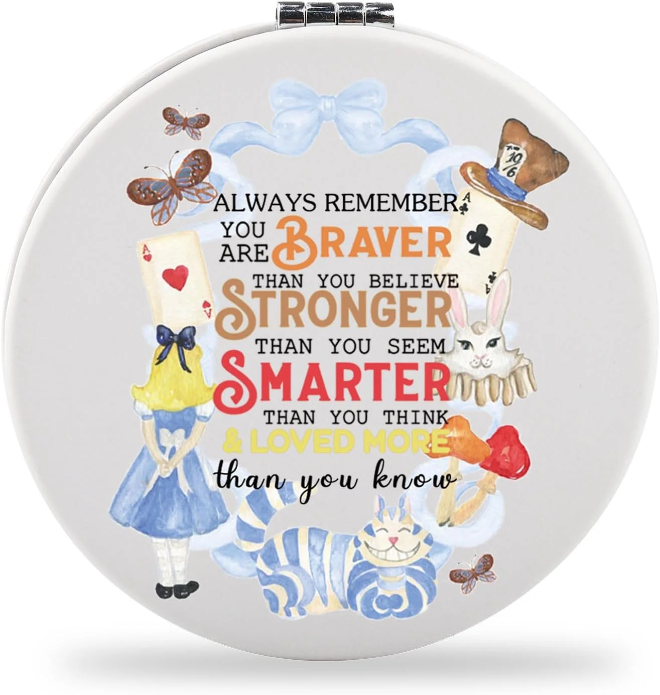 آینه جیبی سیرا آلیس در سرزمین عجایب، آینه جمع و جور، هدیه های آلیس پری، گربه چشایر، آینه آرایشی، آینه تاشو سرزمین عجایب (گربه خرگوشی)