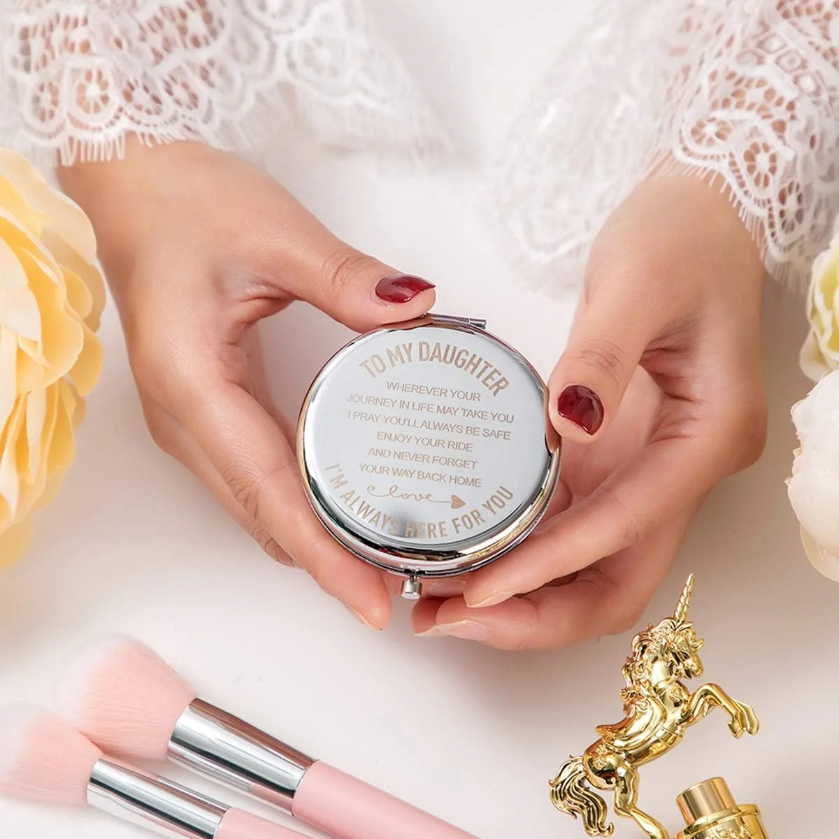 آینه آرایشی سفری sedmart، هدیه دخترانه از طرف مادر و پدر، هدیه تولد کریسمس برای دختر بزرگسال یا دختران، هدیه مادر دختری آینه آرایشی سفری sedmart، هدیه دخترانه از طرف مادر و پدر، هدیه تولد کریسمس برای دختر بزرگسال یا دختران، هدیه مادر دختری