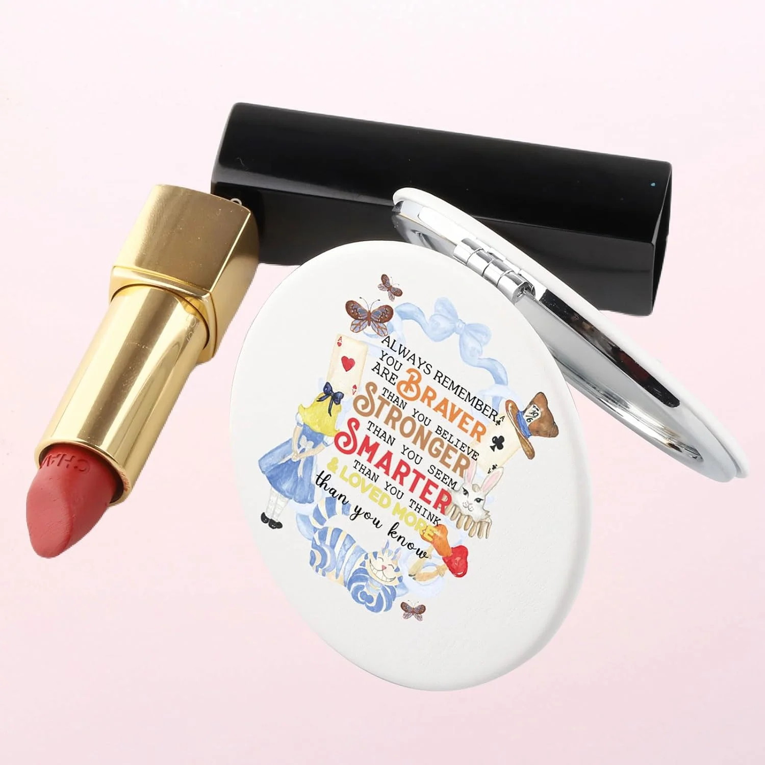 آینه جیبی سیرا آلیس در سرزمین عجایب، آینه جمع و جور، هدیه های آلیس پری، گربه چشایر، آینه آرایشی، آینه تاشو سرزمین عجایب (گربه خرگوشی)