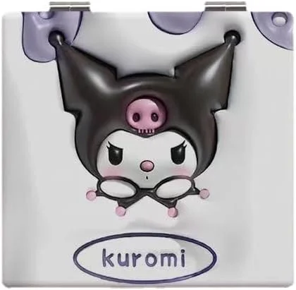 آینه جیبی کوچک و فانتزی Sicpfuj برای زنان و دختران، آینه آرایشی مسافرتی چرمی PU با بزرگنمایی 1X/2X، ایده هدیه منحصر به فرد، 2.7 اینچ