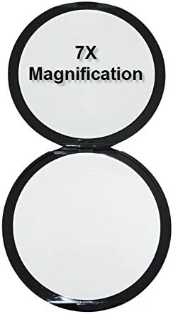 SKÖN lifestyle - Jessy، آینه مسافرتی عالی 7X/1X - آینه های شیشه ای فشرده بزرگ 4 اینچی - بزرگنمایی 7X و آینه سنتی 1X، باز شدن کامل 180 درجه، باز و بسته شدن آسان - مشکی