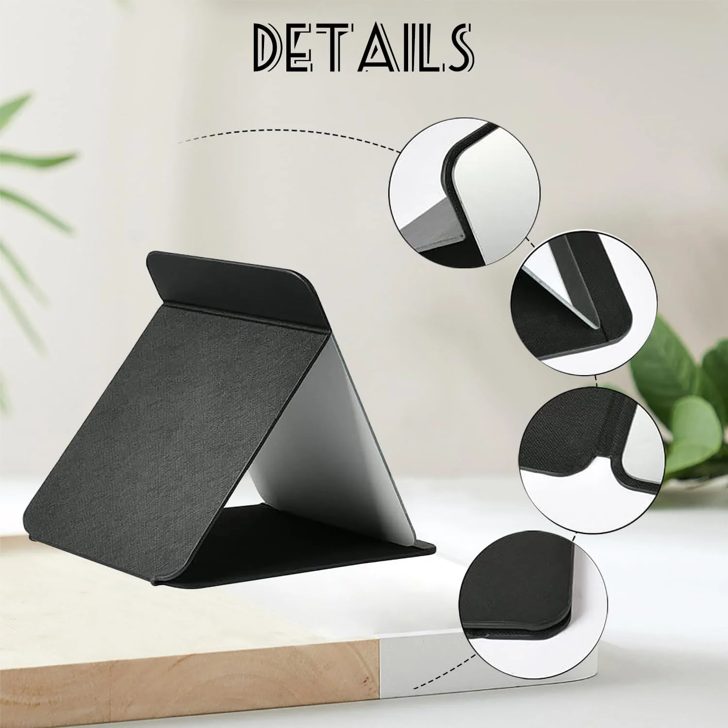 آینه رومیزی تاشو SPNOR با چرم PU، آینه مسافرتی قابل حمل 25.5 * 18 سانتی متر، آینه تاشو با پایه، آینه آرایشی رومیزی برای میز کار، مسافرت، کمپینگ