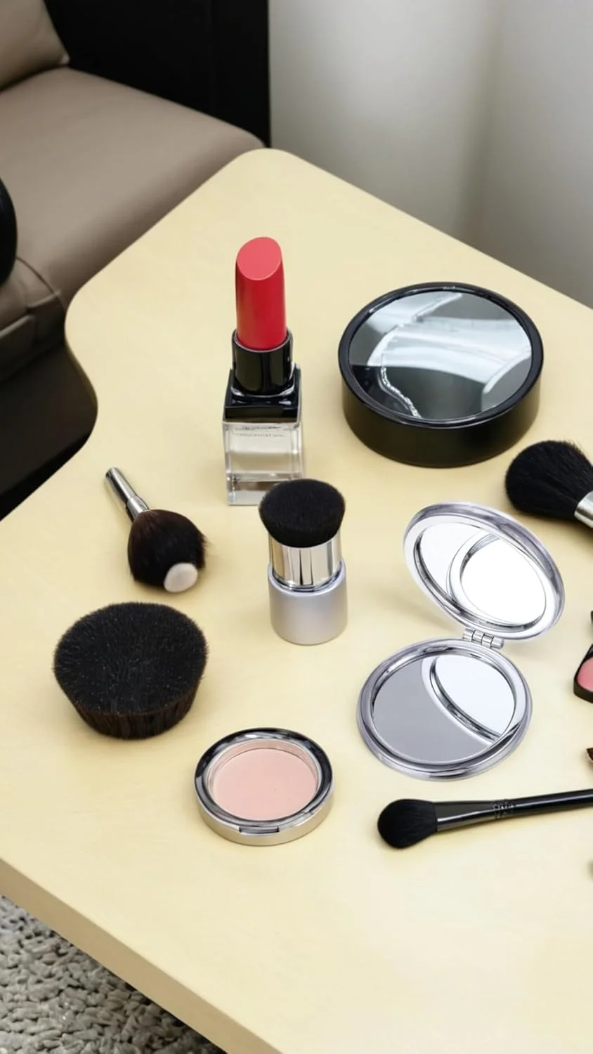 آینه آرایشی مسافرتی قابل حمل Sweet seven با تزیینات براق - آینه تاشو دو طرفه برای دختران و زنان - بزرگنمایی 1x/2x - طرح روباه بنفش آینه آرایشی مسافرتی قابل حمل Sweet seven با تزیینات براق - آینه تاشو دو طرفه برای دختران و زنان - بزرگنمایی 1x/2x - طرح روباه بنفش