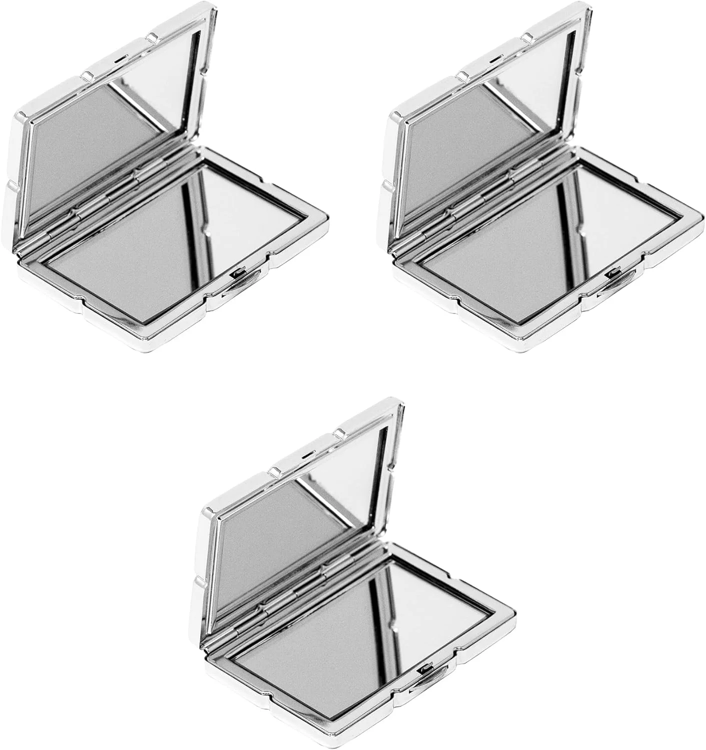 آینه آرایشی جیبی تاشو دو طرفه نگین دار نقره ای Stephanie Imports (بزرگنمایی 5 برابر + بزرگنمایی 1 برابر) آینه آرایشی جیبی تاشو دو طرفه نگین دار نقره ای Stephanie Imports (بزرگنمایی 5 برابر + بزرگنمایی 1 برابر)